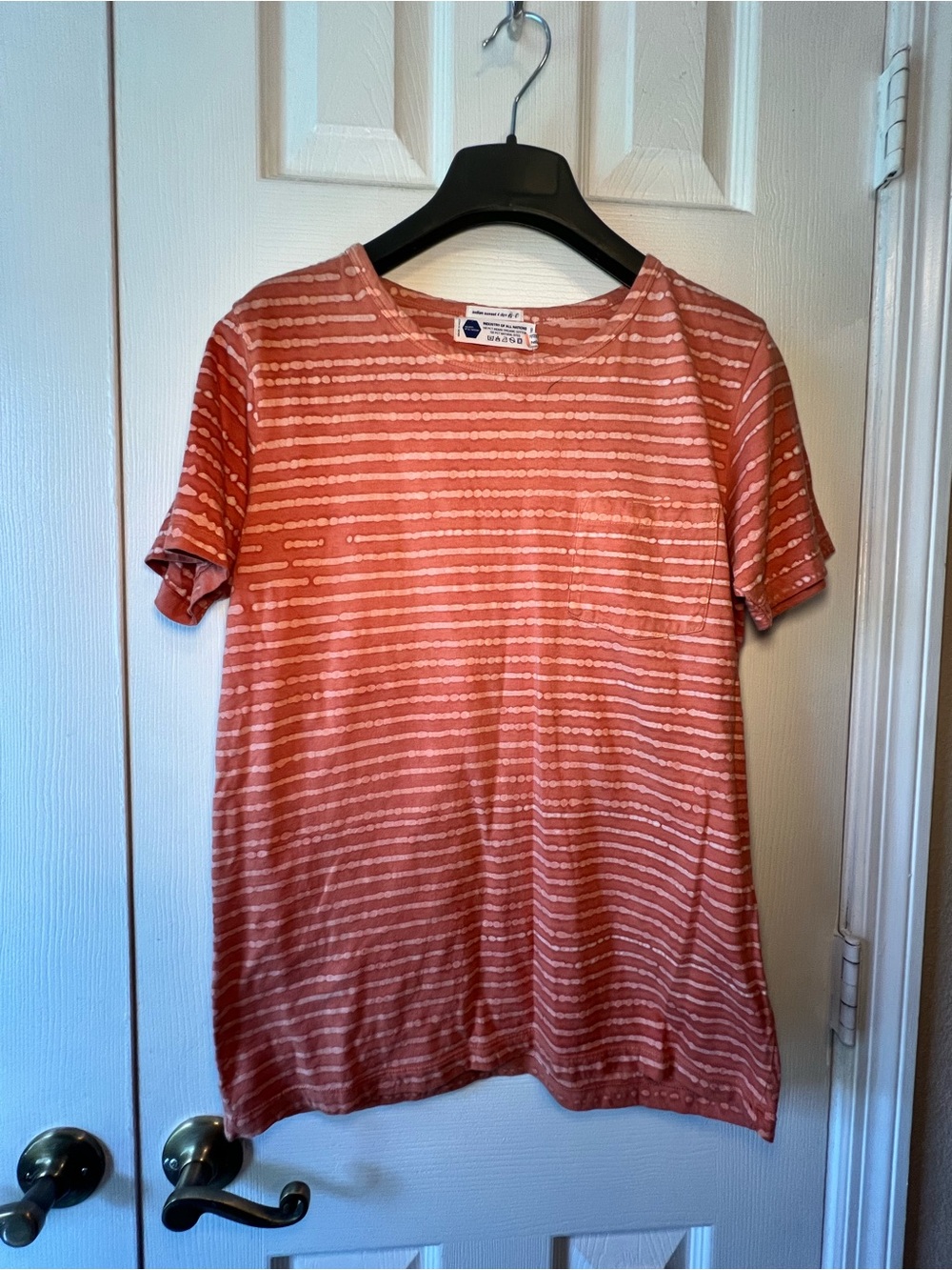 Women's Organic cotton and natural-dye Rust Stripe Short-Sleeve Tee
